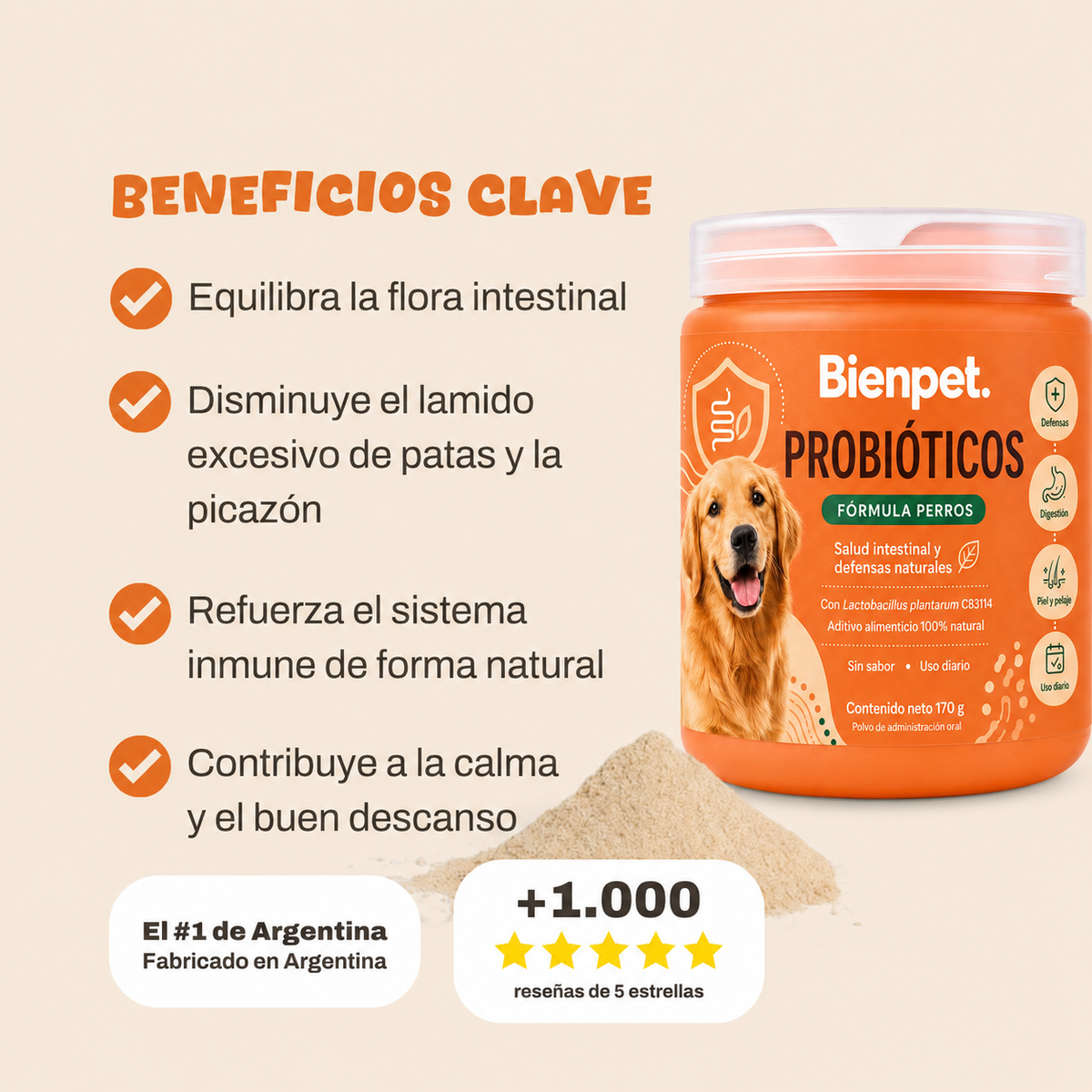Probióticos para perros #1 en Argentina